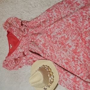 Size 12 Peach and White Merona Dress with Pockets!